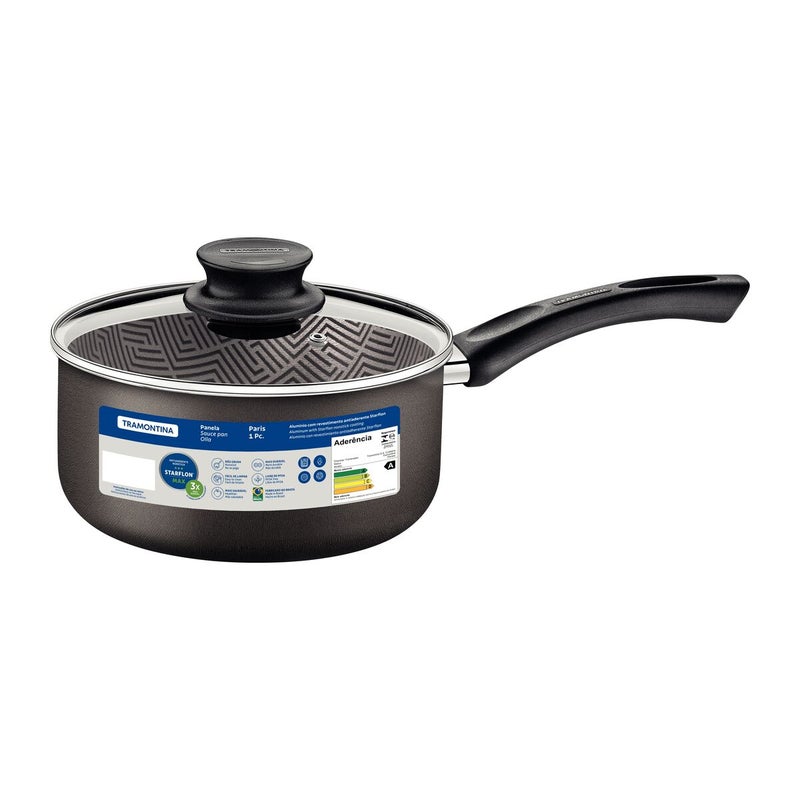 TRAMONTINA طقم صوص بان من الألمنيوم ترامونتينا باريس مع طبقة ستارفلون ماكس غير اللاصقة من الداخل والخارج مع غطاء زجاجي، 20 سم 2,9 لتر - Image 5
